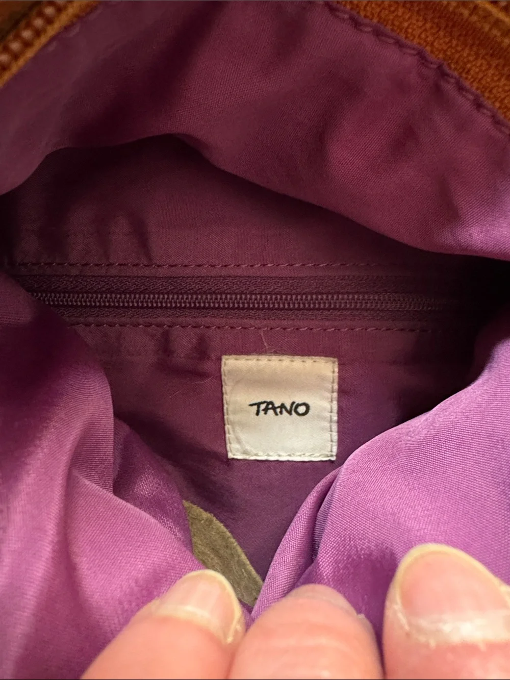 Tano Tan Leather Messenger Bag with Dark Brown Strap